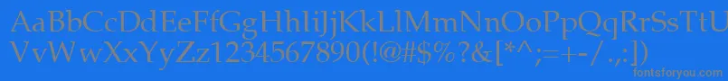 フォントLymphati – 青い背景に灰色の文字