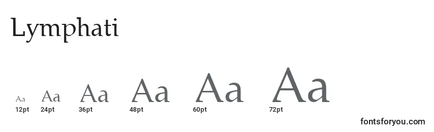 Размеры шрифта Lymphati