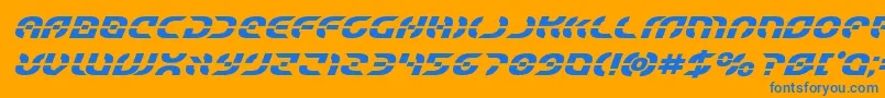 Starfighterboldital Font – Blue Fonts on Orange Background