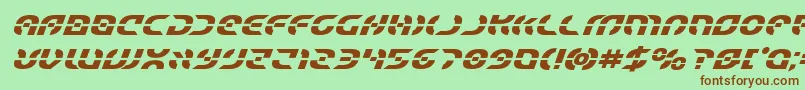 Starfighterboldital-Schriftart – Braune Schriften auf grünem Hintergrund