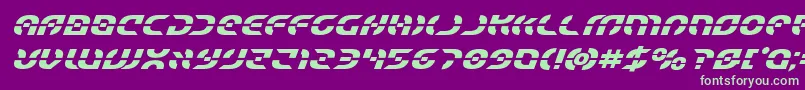 Starfighterboldital-Schriftart – Grüne Schriften auf violettem Hintergrund