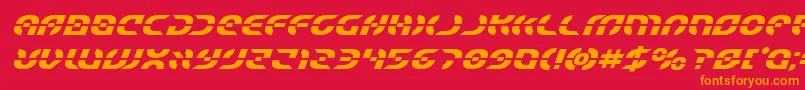 フォントStarfighterboldital – 赤い背景にオレンジの文字