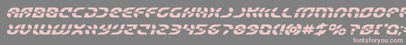 フォントStarfighterboldital – 灰色の背景にピンクのフォント