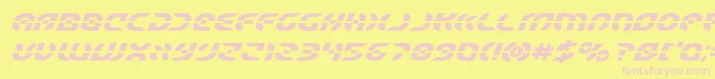 Starfighterboldital Font – Pink Fonts on Yellow Background