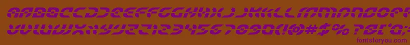 Starfighterboldital-fontti – violetit fontit ruskealla taustalla
