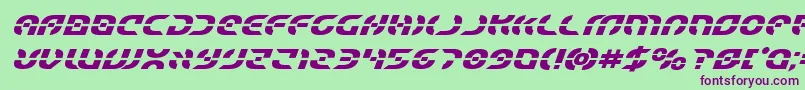 Шрифт Starfighterboldital – фиолетовые шрифты на зелёном фоне
