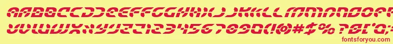 Starfighterboldital Font – Red Fonts on Yellow Background
