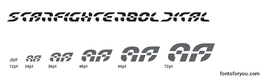 Starfighterboldital Font Sizes