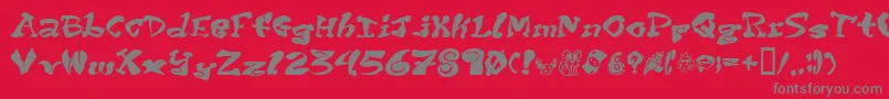 Purptp Font – Gray Fonts on Red Background