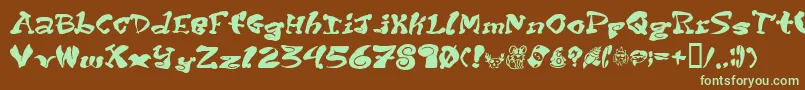 Purptp Font – Green Fonts on Brown Background