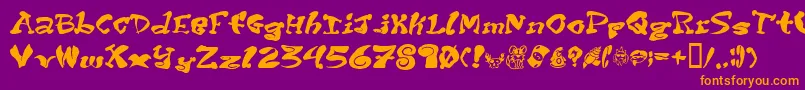 Purptp Font – Orange Fonts on Purple Background