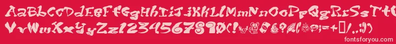 Purptp Font – Pink Fonts on Red Background