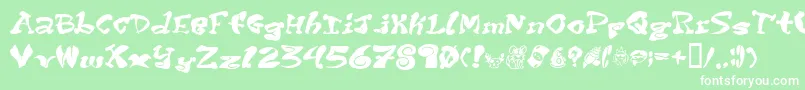 Purptp Font – White Fonts on Green Background