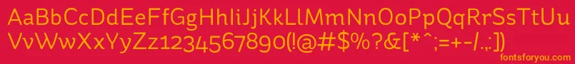 StrydeRegular Font – Orange Fonts on Red Background