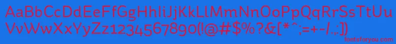 StrydeRegular-fontti – punaiset fontit sinisellä taustalla