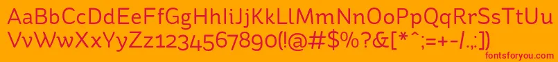 StrydeRegular Font – Red Fonts on Orange Background