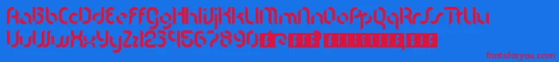 Mgla Font – Red Fonts on Blue Background