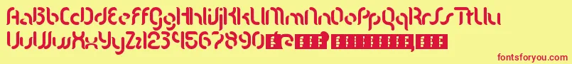 Mgla Font – Red Fonts on Yellow Background