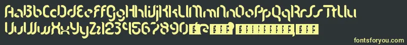 フォントMgla – 黒い背景に黄色の文字