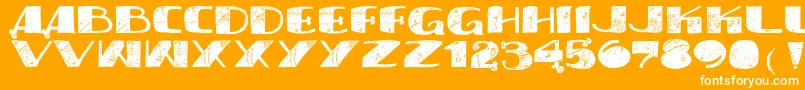 Vtkssyndicate-Schriftart – Weiße Schriften auf orangefarbenem Hintergrund