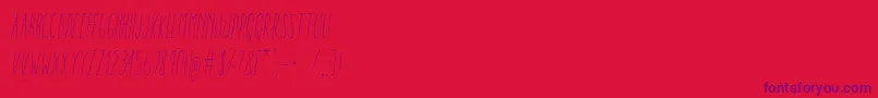 フォントAracneUltraCondensedLightItalic – 赤い背景に紫のフォント