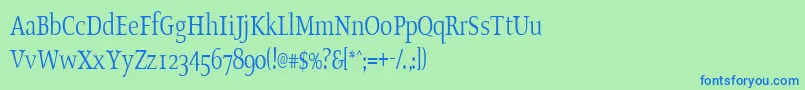 OldstylecondensedRegular Font – Blue Fonts on Green Background