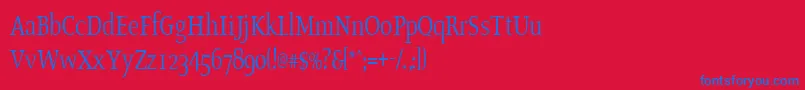 OldstylecondensedRegular Font – Blue Fonts on Red Background