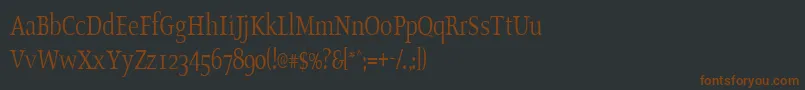 Шрифт OldstylecondensedRegular – коричневые шрифты на чёрном фоне