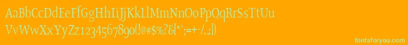OldstylecondensedRegular Font – Green Fonts on Orange Background