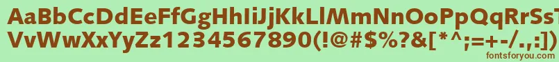 フォントFacileBlackSsiExtraBold – 緑の背景に茶色のフォント