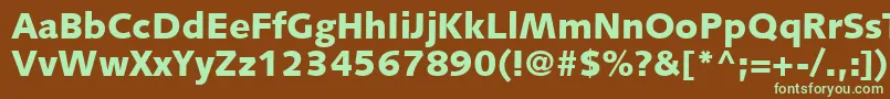 フォントFacileBlackSsiExtraBold – 緑色の文字が茶色の背景にあります。