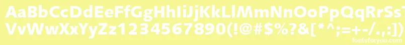 FacileBlackSsiExtraBold-Schriftart – Weiße Schriften auf gelbem Hintergrund