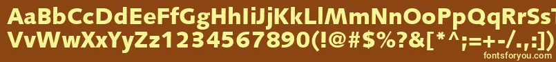 FacileBlackSsiExtraBold-fontti – keltaiset fontit ruskealla taustalla