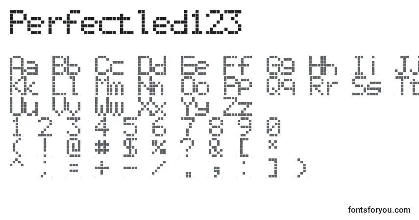 Шрифт Perfectled123 – алфавит, цифры, специальные символы