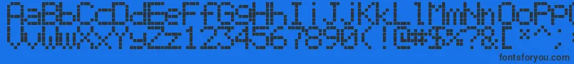 フォントPerfectled123 – 黒い文字の青い背景