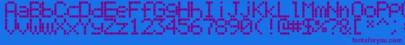 フォントPerfectled123 – 紫色のフォント、青い背景