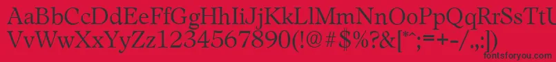 フォントLeamingtonserialLightRegular – 赤い背景に黒い文字