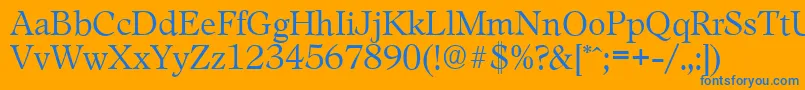 LeamingtonserialLightRegular Font – Blue Fonts on Orange Background