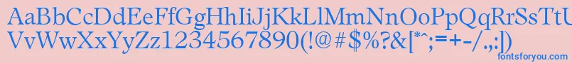 LeamingtonserialLightRegular Font – Blue Fonts on Pink Background