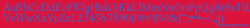 LeamingtonserialLightRegular Font – Blue Fonts on Red Background