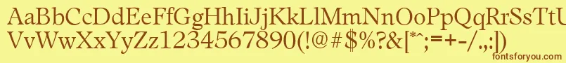 Шрифт LeamingtonserialLightRegular – коричневые шрифты на жёлтом фоне