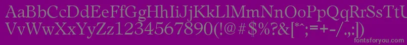 フォントLeamingtonserialLightRegular – 紫の背景に灰色の文字