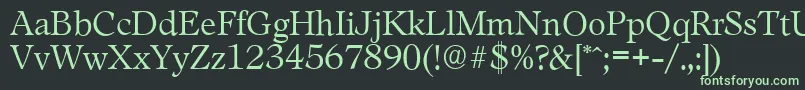 フォントLeamingtonserialLightRegular – 黒い背景に緑の文字