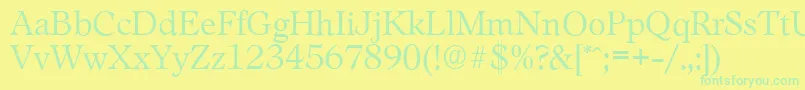 LeamingtonserialLightRegular Font – Green Fonts on Yellow Background