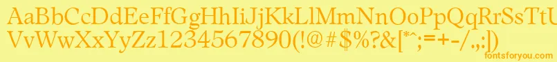 Czcionka LeamingtonserialLightRegular – pomarańczowe czcionki na żółtym tle