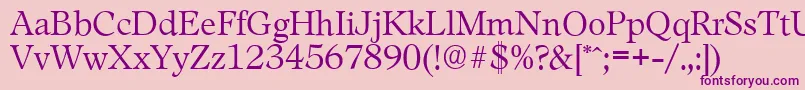 LeamingtonserialLightRegular Font – Purple Fonts on Pink Background