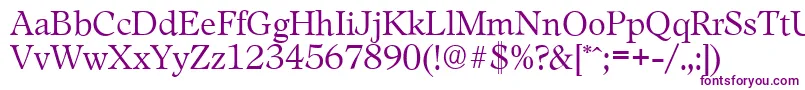 LeamingtonserialLightRegular Font – Purple Fonts on White Background