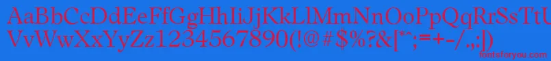LeamingtonserialLightRegular Font – Red Fonts on Blue Background