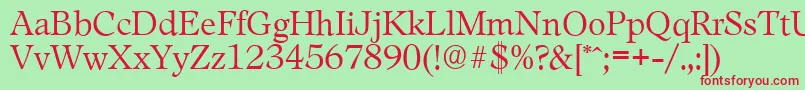 LeamingtonserialLightRegular Font – Red Fonts on Green Background