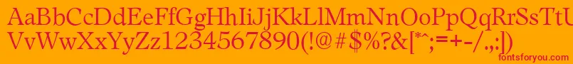 フォントLeamingtonserialLightRegular – オレンジの背景に赤い文字